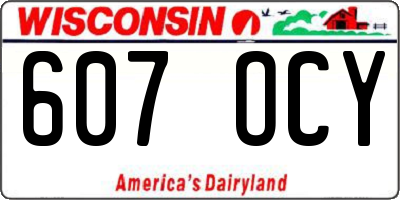 WI license plate 607OCY
