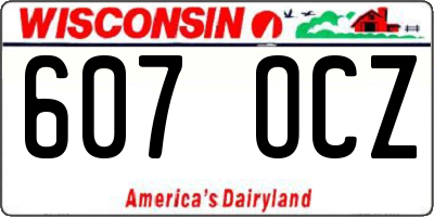 WI license plate 607OCZ