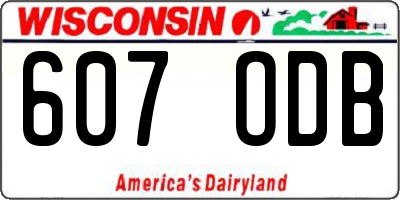 WI license plate 607ODB
