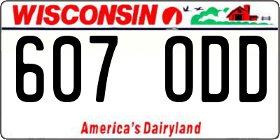 WI license plate 607ODD
