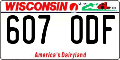 WI license plate 607ODF