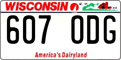 WI license plate 607ODG