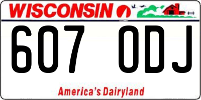 WI license plate 607ODJ