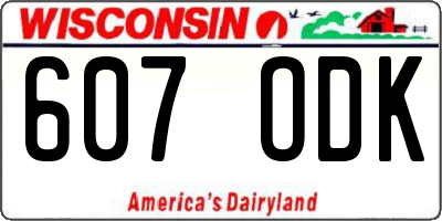 WI license plate 607ODK