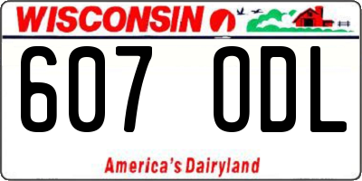 WI license plate 607ODL