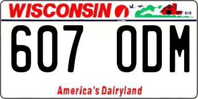 WI license plate 607ODM