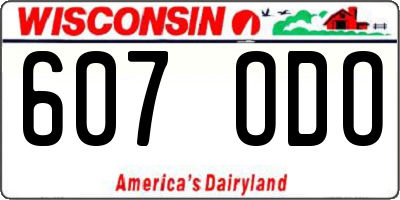 WI license plate 607ODO