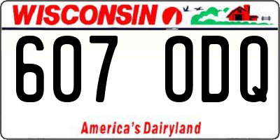 WI license plate 607ODQ