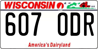WI license plate 607ODR