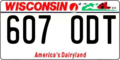 WI license plate 607ODT