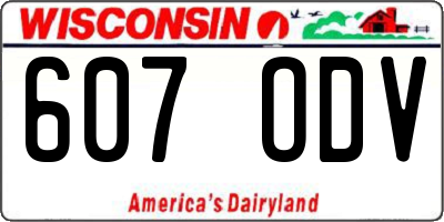 WI license plate 607ODV