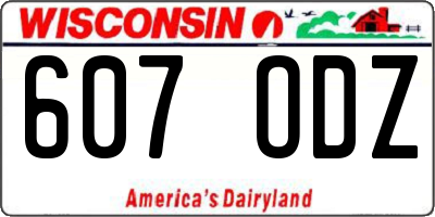 WI license plate 607ODZ