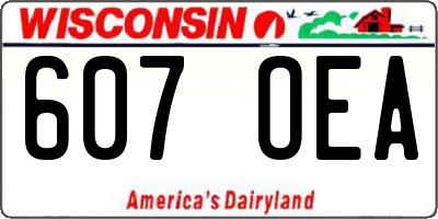 WI license plate 607OEA