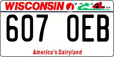 WI license plate 607OEB