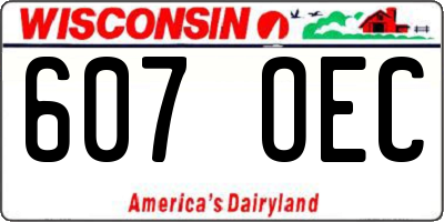 WI license plate 607OEC