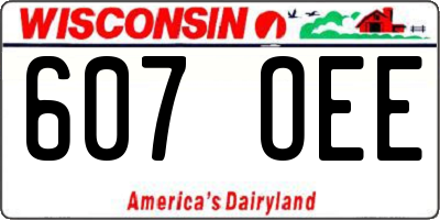 WI license plate 607OEE