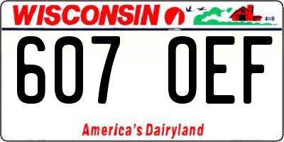WI license plate 607OEF