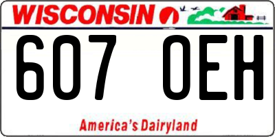 WI license plate 607OEH
