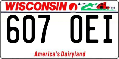 WI license plate 607OEI