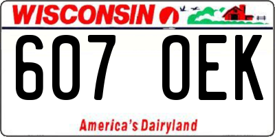 WI license plate 607OEK