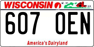 WI license plate 607OEN