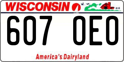 WI license plate 607OEO