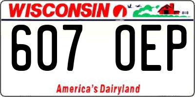 WI license plate 607OEP