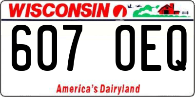 WI license plate 607OEQ