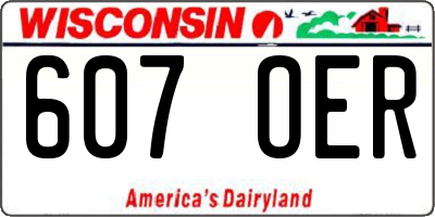 WI license plate 607OER