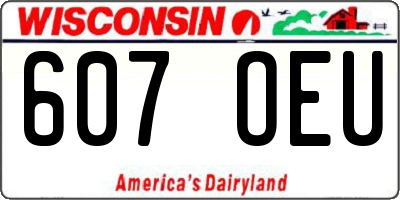 WI license plate 607OEU