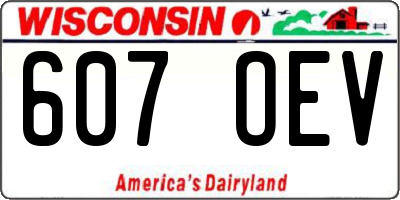 WI license plate 607OEV