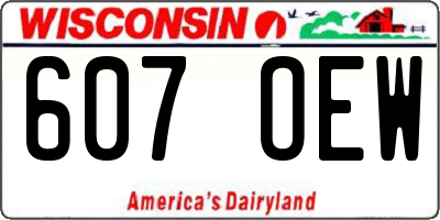 WI license plate 607OEW
