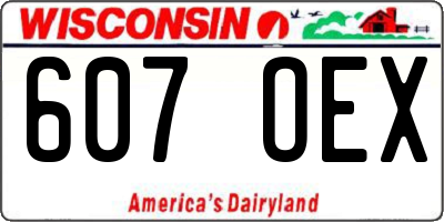 WI license plate 607OEX