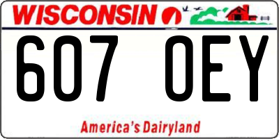 WI license plate 607OEY