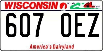 WI license plate 607OEZ
