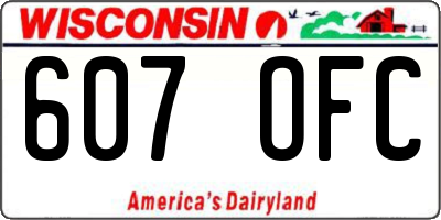 WI license plate 607OFC
