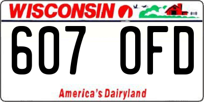 WI license plate 607OFD