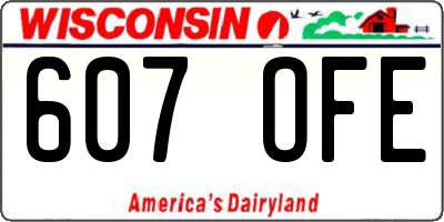 WI license plate 607OFE