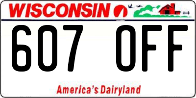 WI license plate 607OFF
