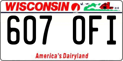 WI license plate 607OFI