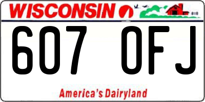 WI license plate 607OFJ