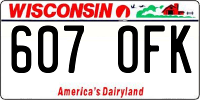 WI license plate 607OFK