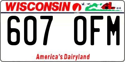 WI license plate 607OFM