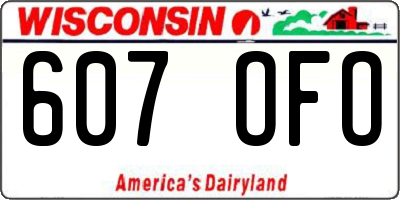 WI license plate 607OFO