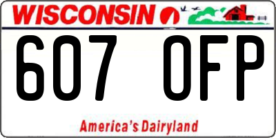 WI license plate 607OFP