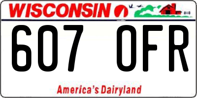 WI license plate 607OFR