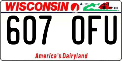 WI license plate 607OFU