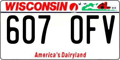 WI license plate 607OFV