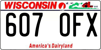 WI license plate 607OFX