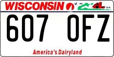 WI license plate 607OFZ